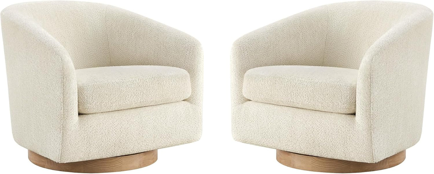 CHITA Swivel Accent Chair, FSC Certified Upholstered Velvet Barrel Chair for Living Room, Fully Assembled, Burnt Orange