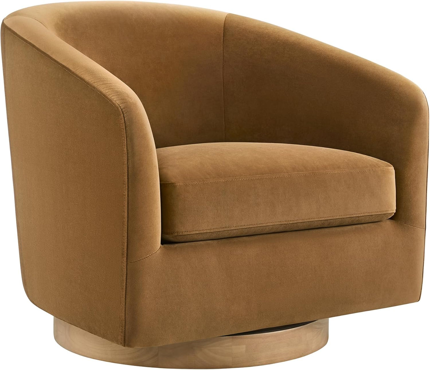 CHITA Swivel Accent Chair, FSC Certified Upholstered Velvet Barrel Chair for Living Room, Fully Assembled, Burnt Orange