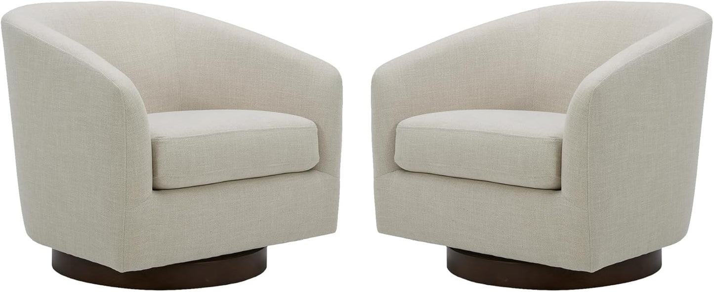 CHITA Swivel Accent Chair, FSC Certified Upholstered Velvet Barrel Chair for Living Room, Fully Assembled, Burnt Orange