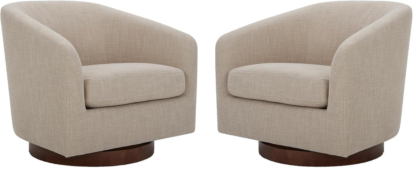CHITA Swivel Accent Chair, FSC Certified Upholstered Velvet Barrel Chair for Living Room, Fully Assembled, Burnt Orange