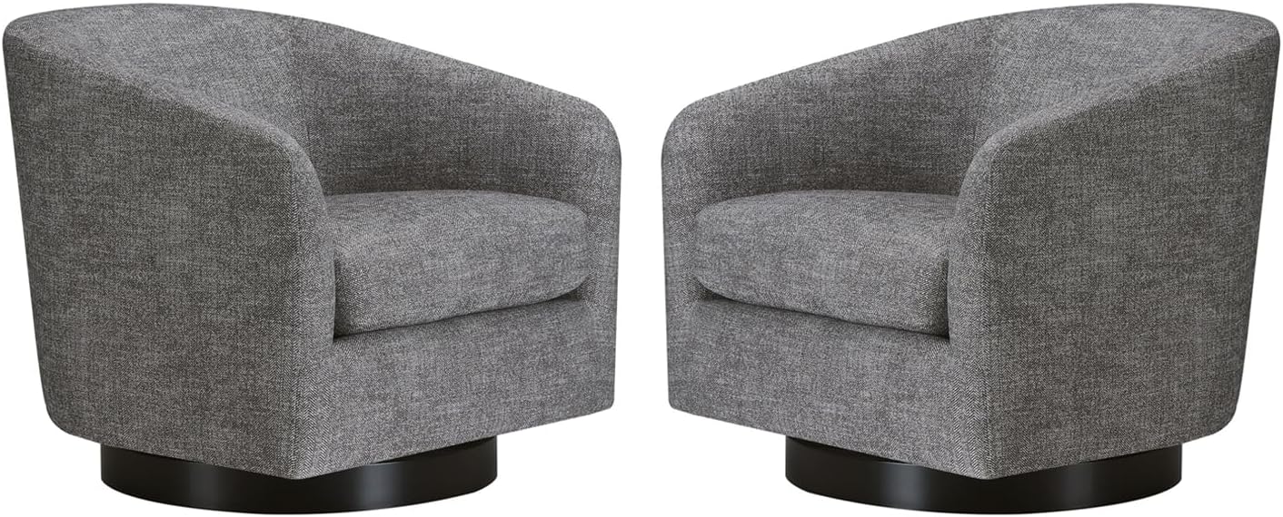 CHITA Swivel Accent Chair, FSC Certified Upholstered Velvet Barrel Chair for Living Room, Fully Assembled, Burnt Orange