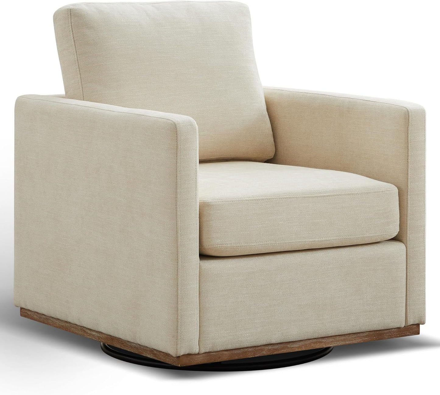 Aoiy & Wifon 30.7" W Swivel Accent Chair Set of 2, Mid Century Modern Swivel Chairs for Living Room, Comfy Small Accent Chair, Wavy Chenille, Taupe