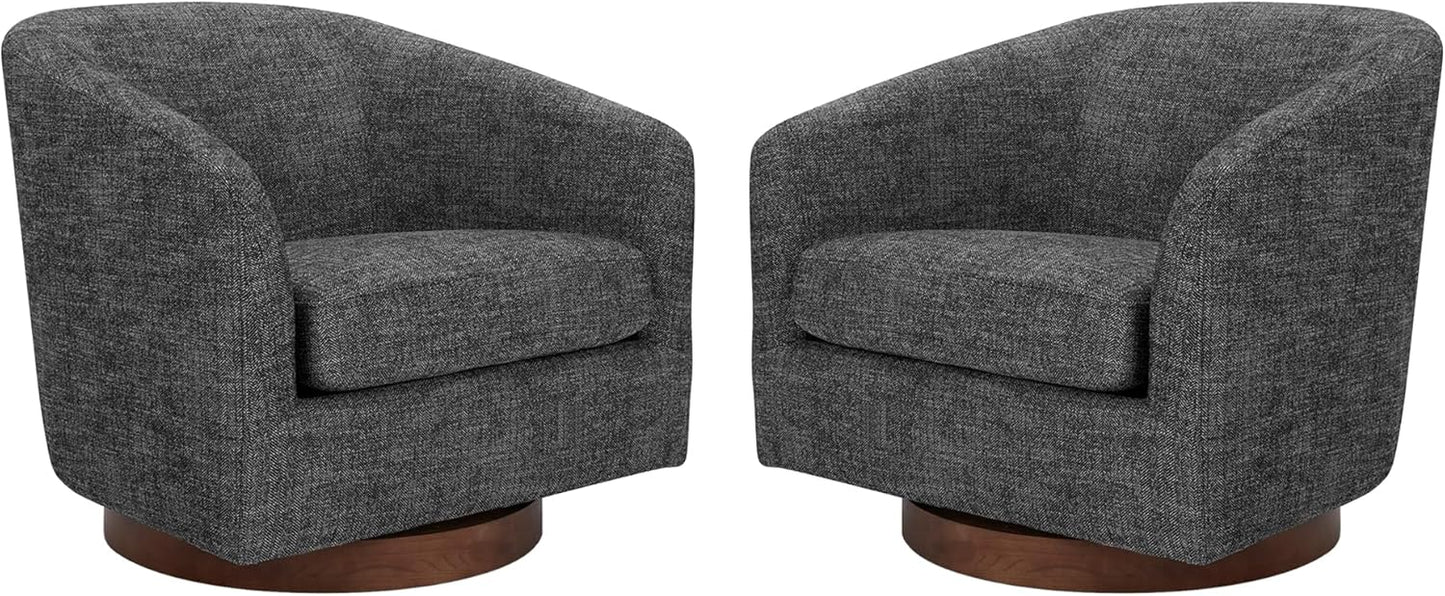 CHITA Swivel Accent Chair, FSC Certified Upholstered Velvet Barrel Chair for Living Room, Fully Assembled, Burnt Orange