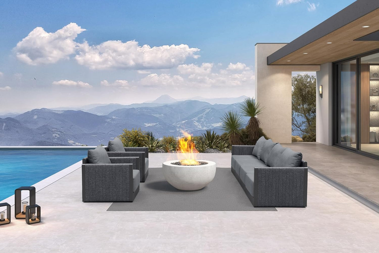 PURPLE LEAF Patio Furniture Set 8 Pieces Outdoor Conversation Sets PP Rope Patio Sofa with Cushions Manual Weaving Deep Seating Furniture for Porch Lawn Backyard Gray
