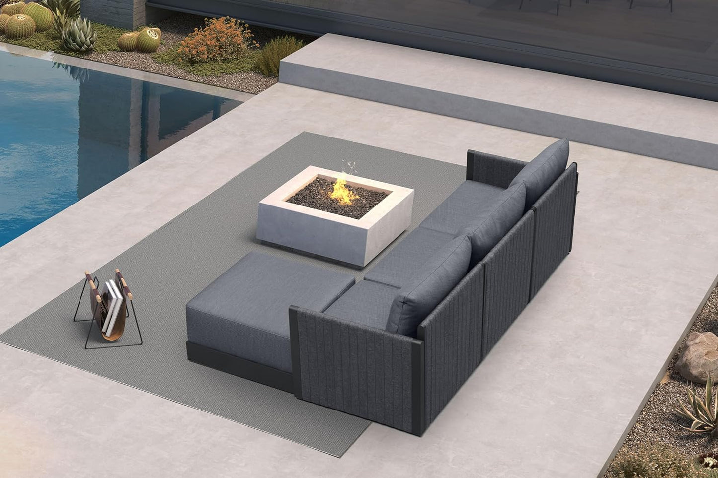 PURPLE LEAF Patio Furniture Set 8 Pieces Outdoor Conversation Sets PP Rope Patio Sofa with Cushions Manual Weaving Deep Seating Furniture for Porch Lawn Backyard Gray