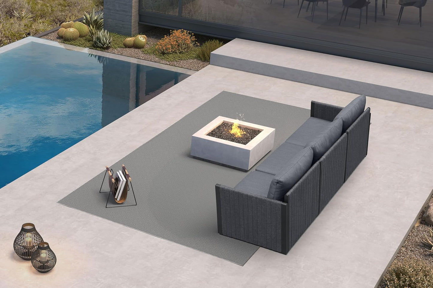 PURPLE LEAF Patio Furniture Set 8 Pieces Outdoor Conversation Sets PP Rope Patio Sofa with Cushions Manual Weaving Deep Seating Furniture for Porch Lawn Backyard Gray