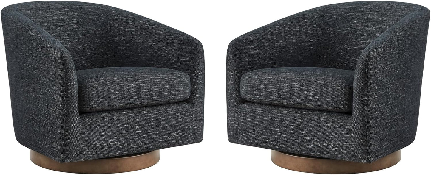 CHITA Swivel Accent Chair, FSC Certified Upholstered Velvet Barrel Chair for Living Room, Fully Assembled, Burnt Orange