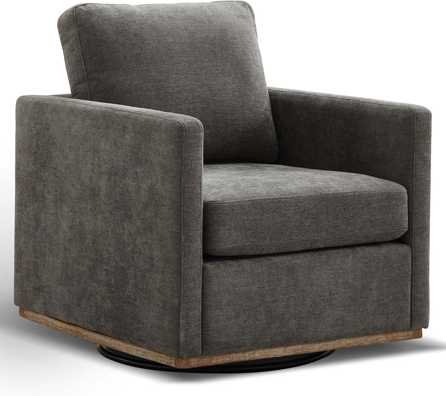 Aoiy & Wifon 30.7" W Swivel Accent Chair Set of 2, Mid Century Modern Swivel Chairs for Living Room, Comfy Small Accent Chair, Wavy Chenille, Taupe