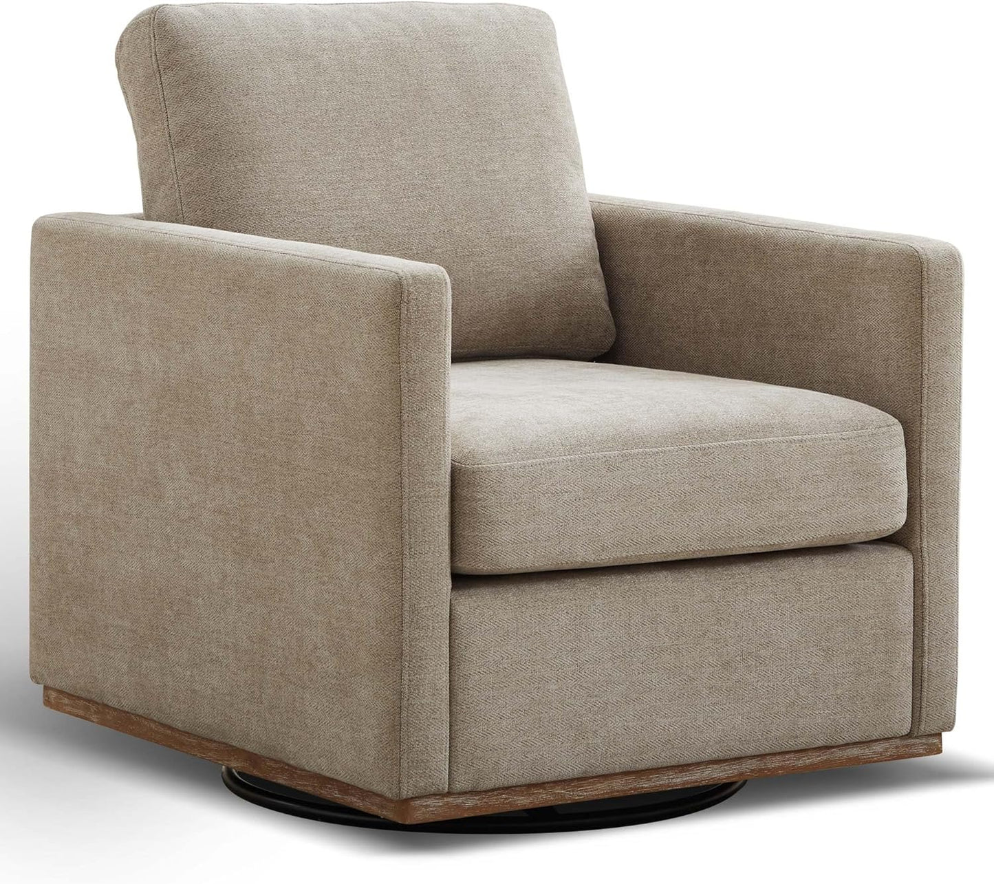 Aoiy & Wifon 30.7" W Swivel Accent Chair Set of 2, Mid Century Modern Swivel Chairs for Living Room, Comfy Small Accent Chair, Wavy Chenille, Taupe
